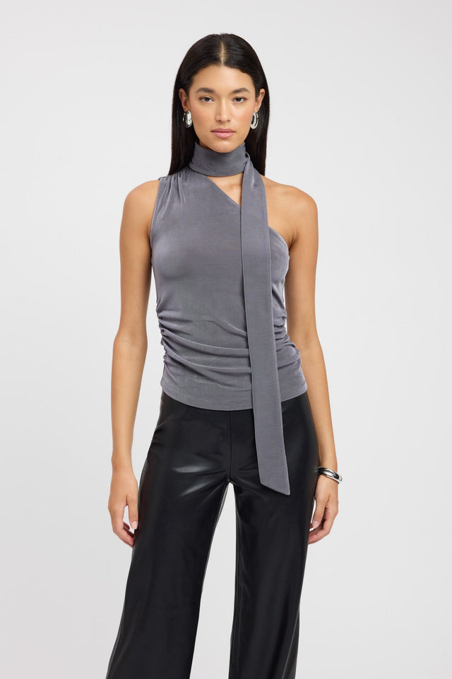 front Skye Scarf Top Kookai Fitted Thick strap white womens-singlets 