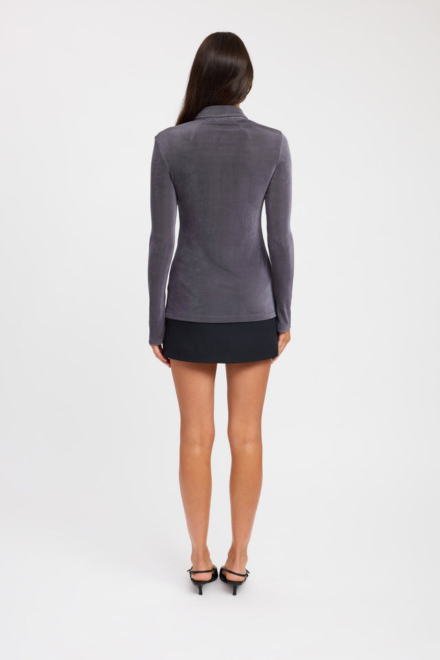 front Tasha Shirt Kookai Fitted Highneck Long sleeve Womens-Blouse 
