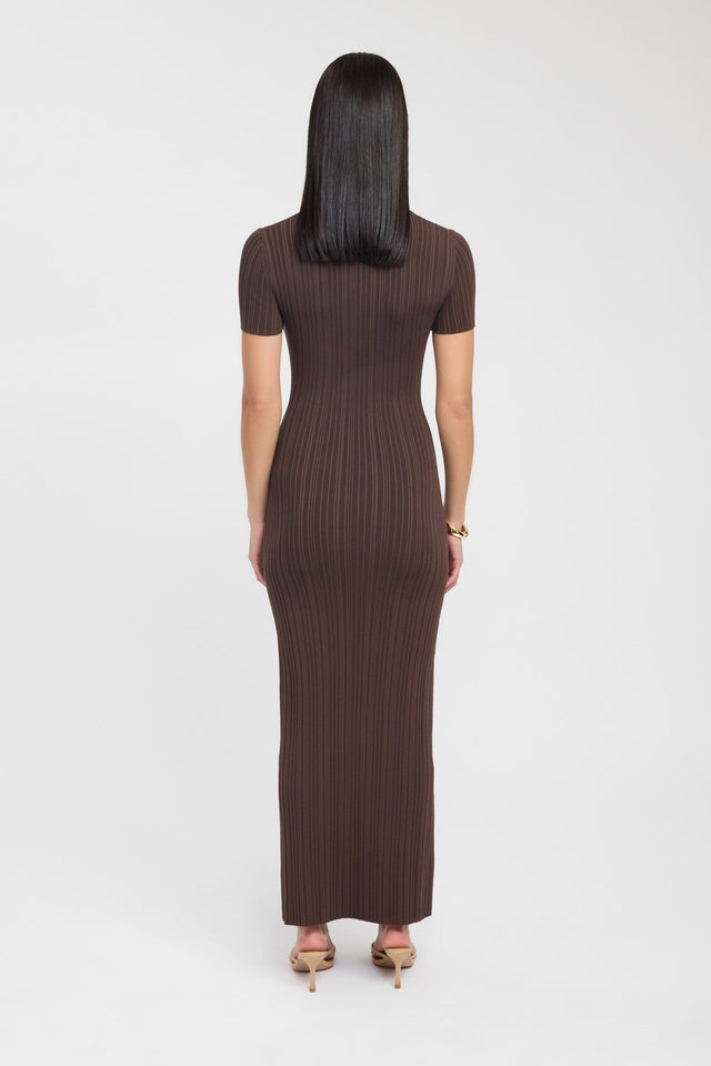 back Adriana Polo Dress Kookai Straight Midi Fitted Plungeneck white womens-dresses 