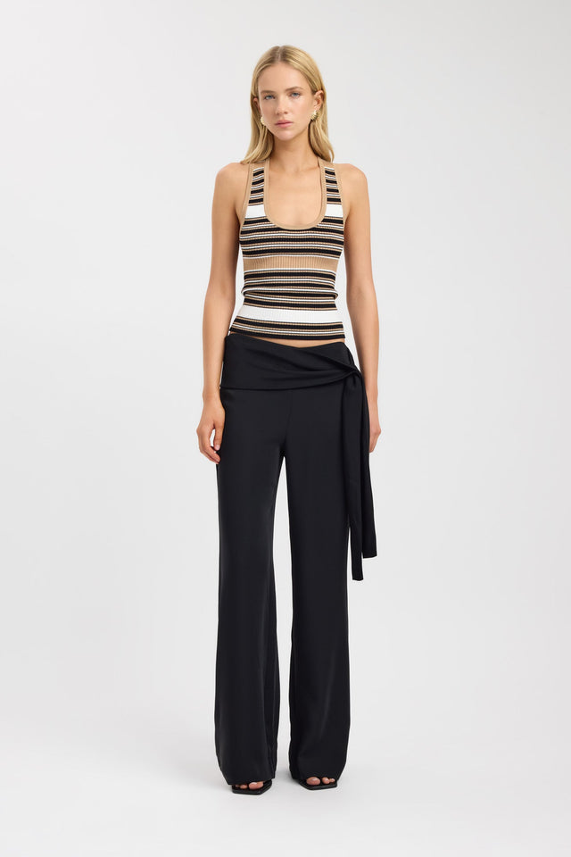 front Chelsea Stripe Singlet Kookai Fitted Thick strap Scoop womens-singlets 