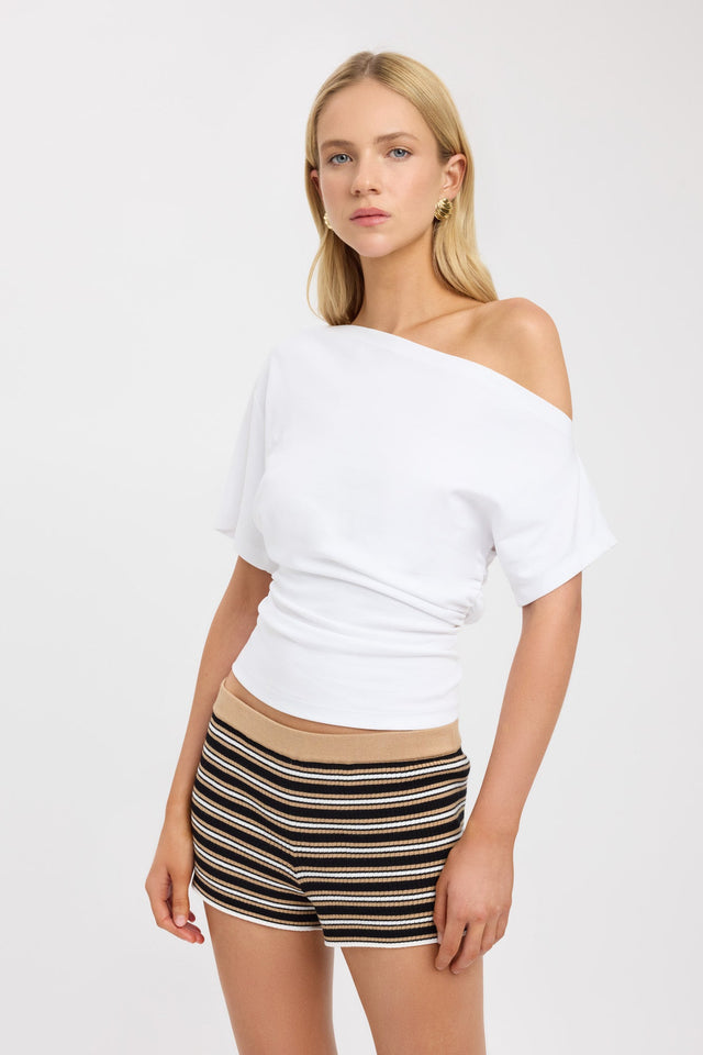 side Chelsea Stripe Short Kookai High-rise Fitted womens-shorts 