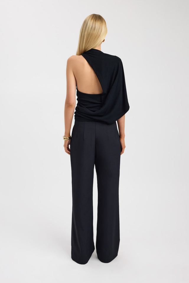 back Izia Cowl Top Kookai Fitted Highneck Sleeveless Womens-Blouse 