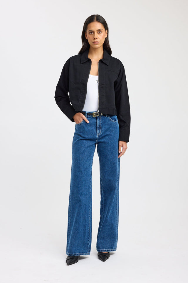 side Sawyer Jacket Kookai Long sleeve Bomber Short brown womens-coats-and-jackets 