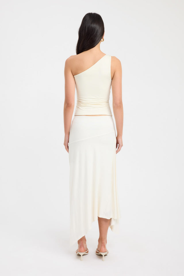 Solene Top Kookai Fitted Asymmetry Sleeveless Womens-Blouse 