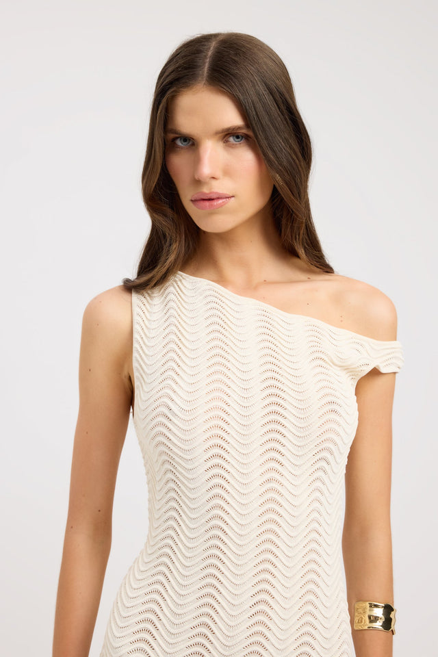 front Hamptons Mini Dress Kookai Bodycon Mini Fitted Asymmetry womens-dresses 