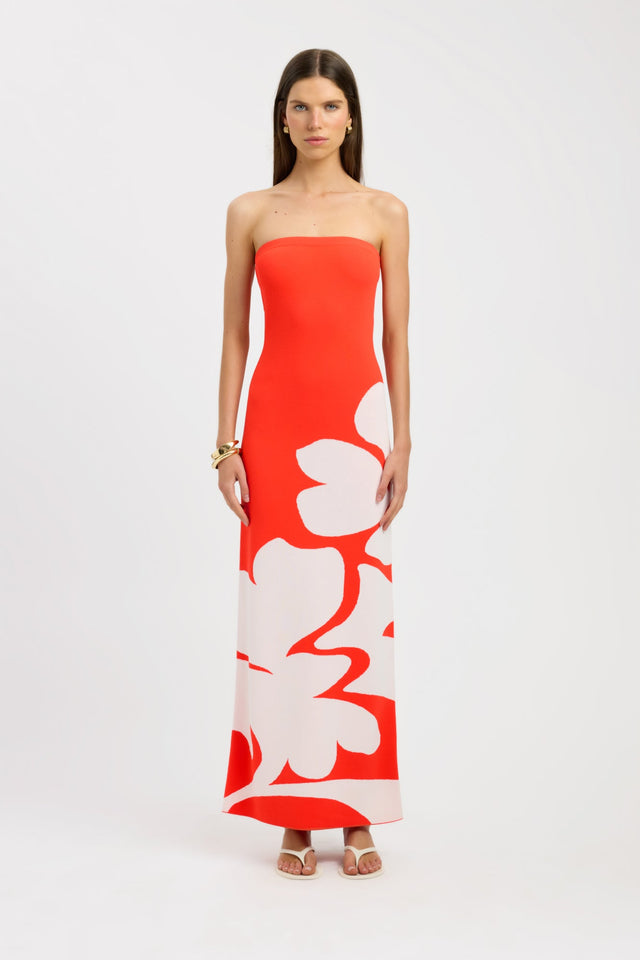 front Malibu Strapless Dress Kookai Straight Maxi Fitted Straight womens-dresses 