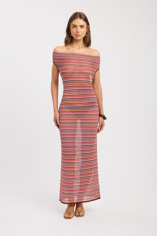 front Sully Cowl Maxi Dress Kookai Bodycon Maxi Fitted Cowlneck womens-dresses 