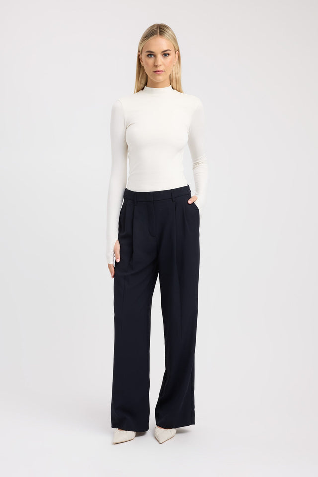 side Tara Long Sleeve Top Kookai Fitted Highneck Long sleeve Womens-Blouse 