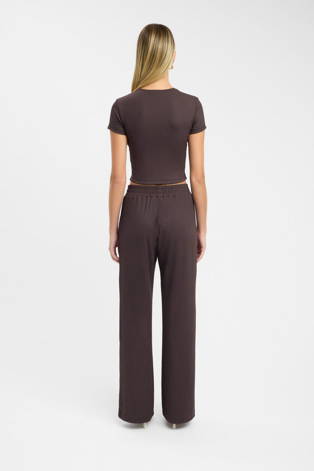 back Valley Pant Kookai Wide-leg High-rise brown womens-regular-pants 