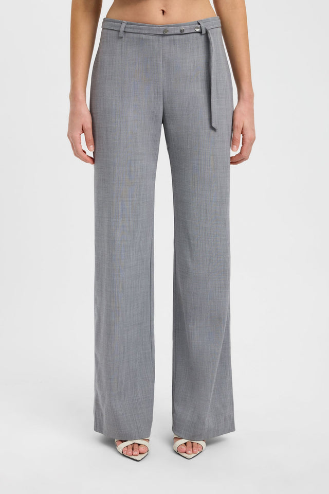 Featuring Vale Snap Pant womens-regular-pants with wide-leg high-rise in grey detail