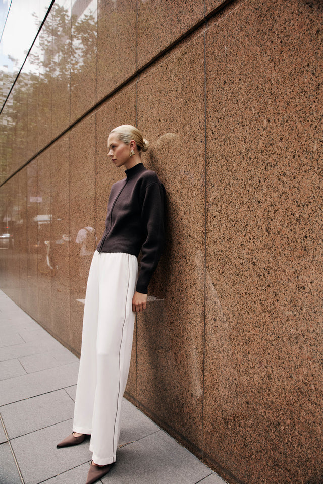 side Maria Stripe Pant Kookai relaxed High-rise brown womens-regular-pants 