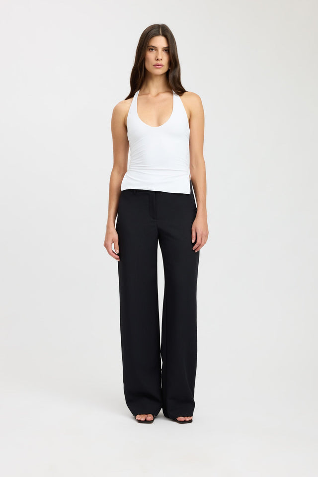 side Stella Halter Top Kookai Fitted Scoopneck Sleeveless Womens-Blouse 