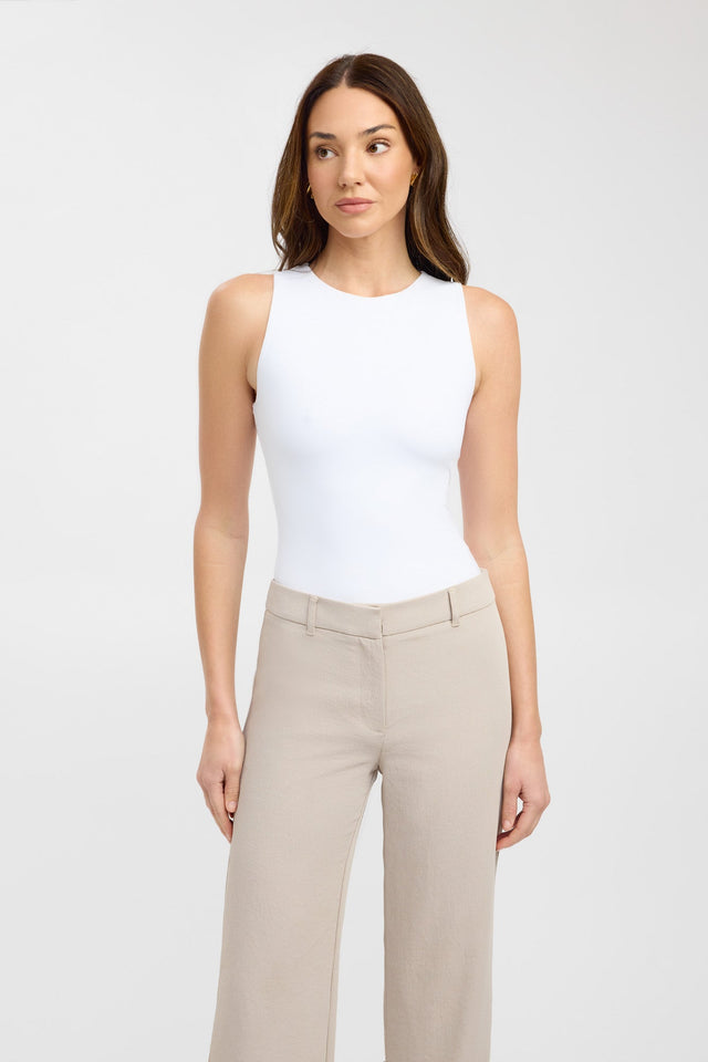 front Luca Top Kookai Fitted Thick strap Round grey womens-singlets 