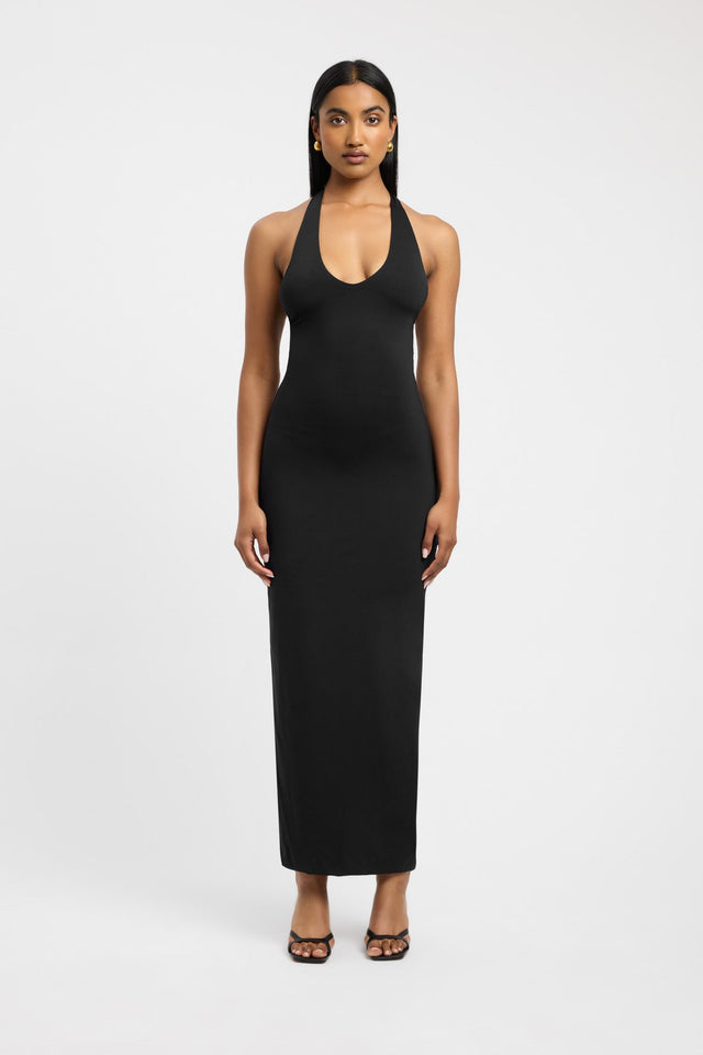 product Stella Halter Maxi Dress Kookai Bodycon Maxi Fitted Plungeneck black womens-dresses 