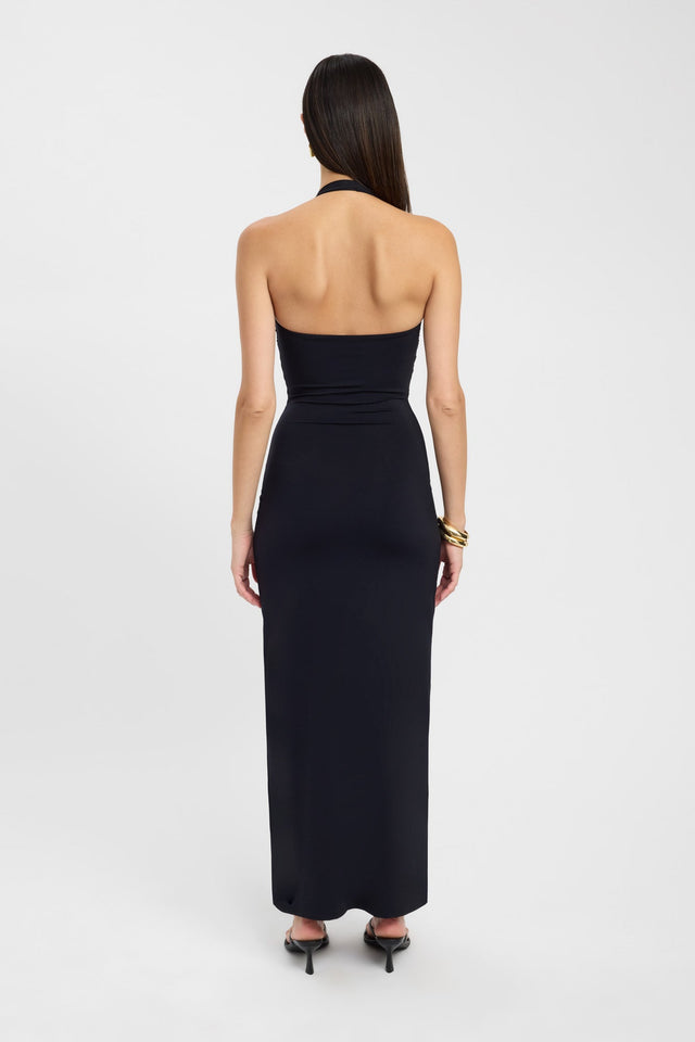 back Stella Halter Maxi Dress Kookai Bodycon Maxi Fitted Plungeneck brown womens-dresses 