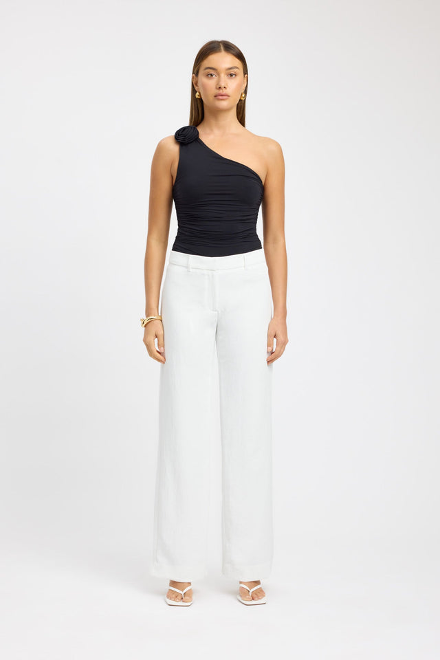 product Rose Rouched Top Kookai Fitted Asymmetry Sleeveless Womens-Blouse 