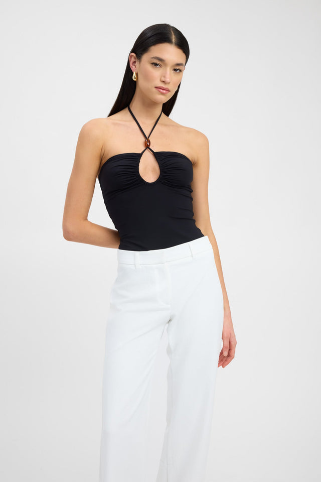 Bentley Bead Top Kookai Fitted Asymmetry Sleeveless Womens-Blouse 