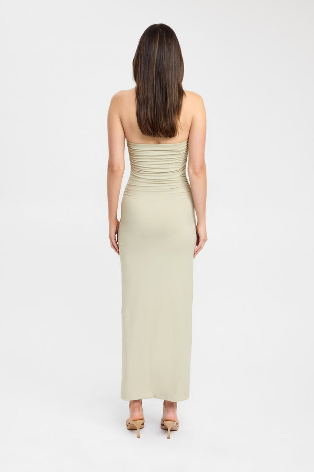 back Tayla Trim Maxi Dress Kookai Bodycon Maxi Fitted Plungeneck grey womens-dresses 