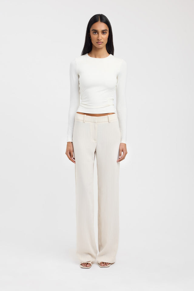 side Elina Long Sleeve Top Kookai Fitted Roundneck Long sleeve Womens-Blouse 