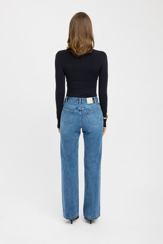 back Louisa Top Kookai Fitted Highneck Long sleeve Womens-Blouse 