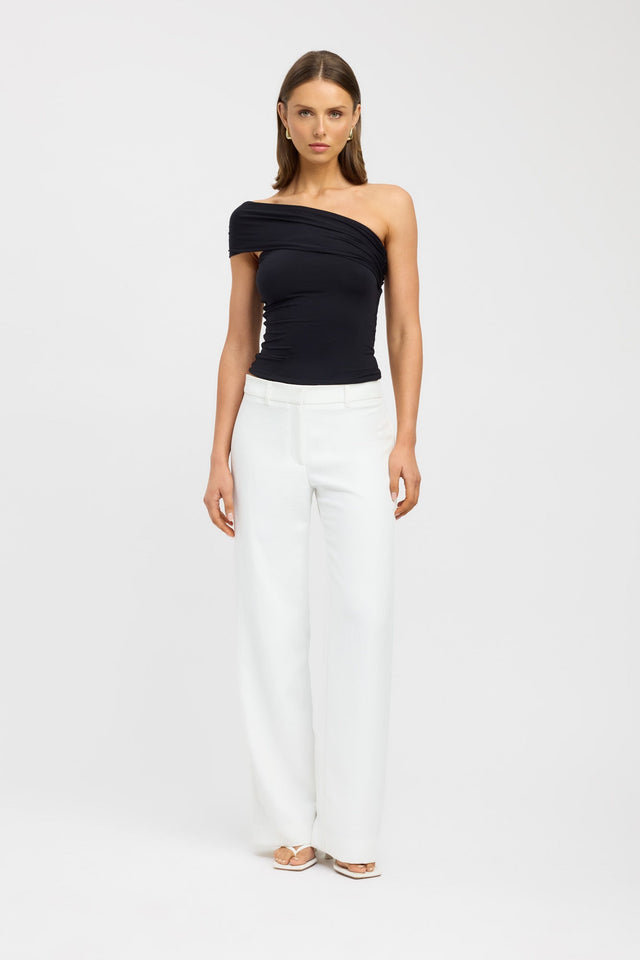 front Aston Top Kookai Fitted Asymmetry Sleeveless Womens-Blouse 