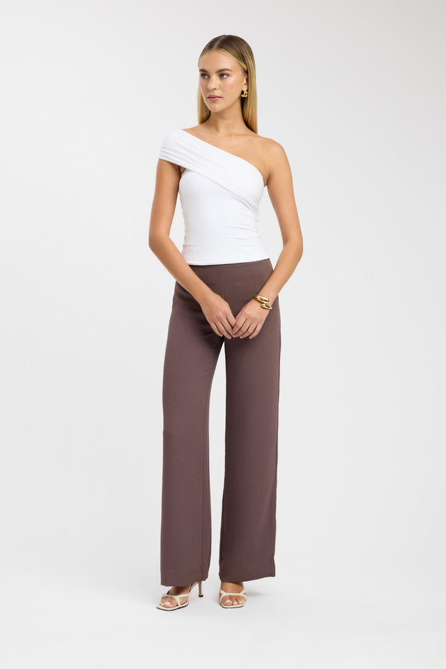 front Aston Top Kookai Fitted Asymmetry Sleeveless Womens-Blouse 