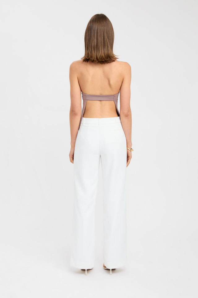 back Kaye Top Kookai Fitted Boatneck Sleeveless Womens-Blouse 