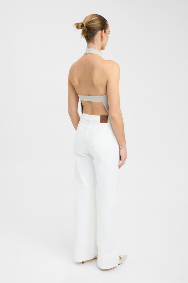 back Kaye Top Kookai Fitted Highneck Sleeveless Womens-Blouse 