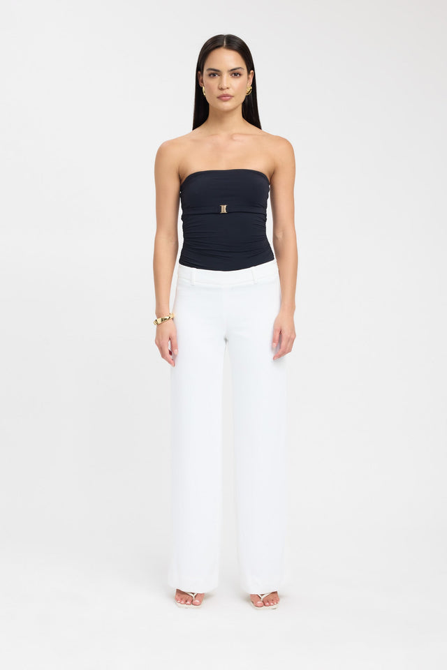 side Gigi Trim Top Kookai Fitted Straight Sleeveless Womens-Blouse 