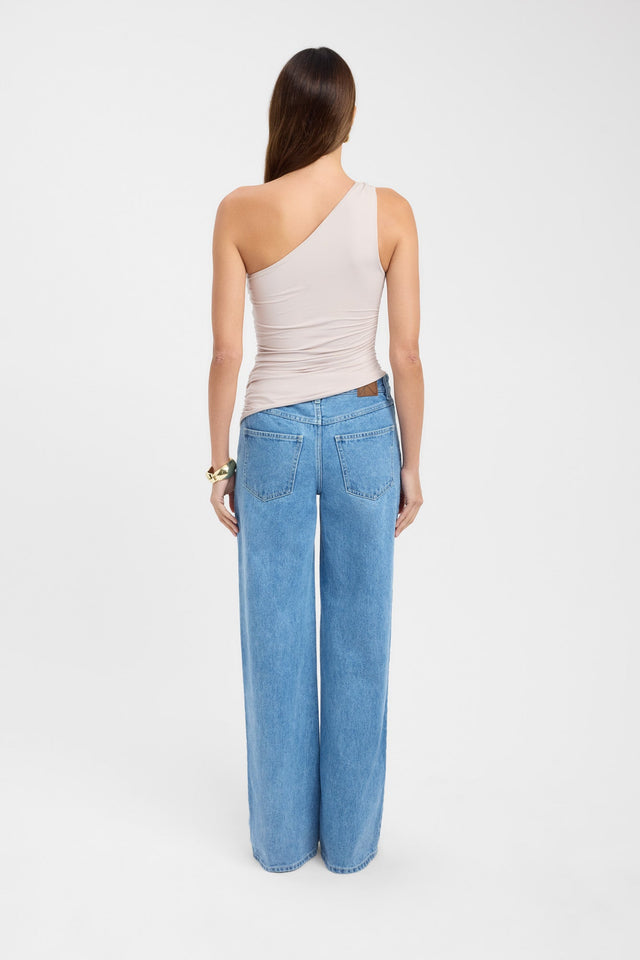 back Iman Knot Top Kookai Fitted Asymmetry Sleeveless Womens-Blouse 