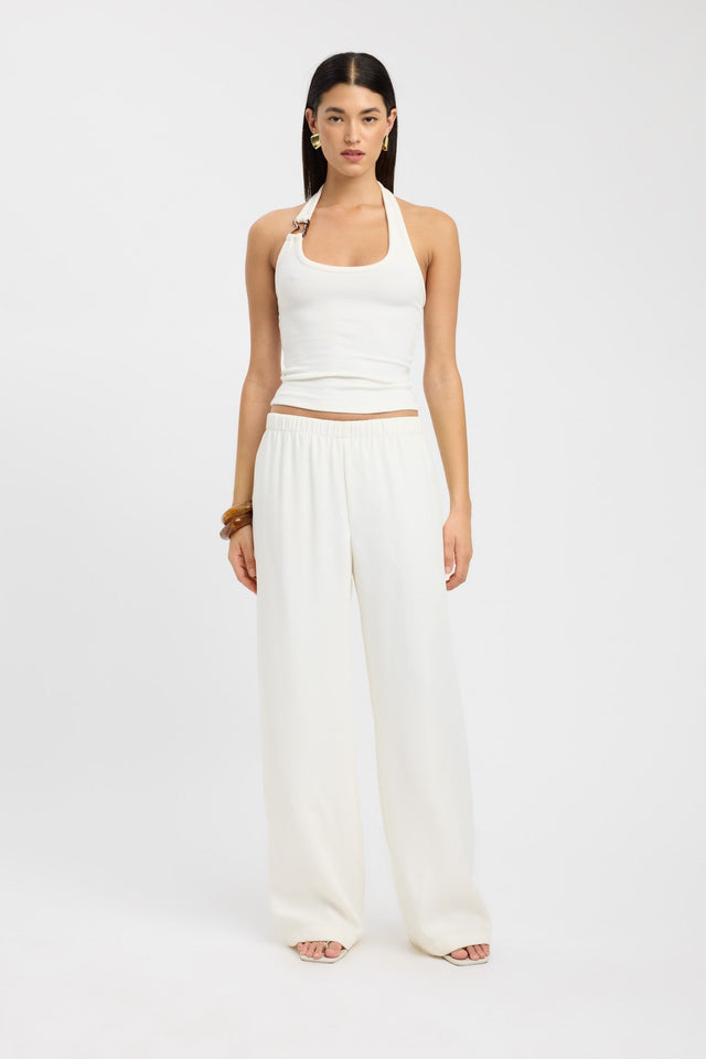 side Casper Tank Kookai Fitted Scoopneck Sleeveless Womens-Blouse 