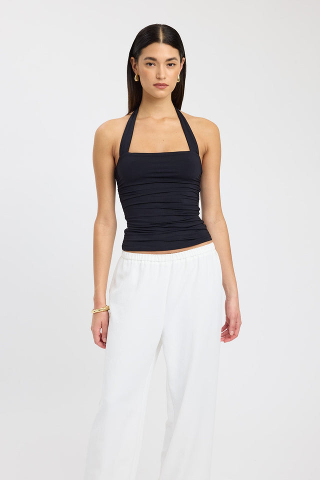 side Hailey Halter Top Kookai Relaxed Thick strap High-neck white womens-singlets 