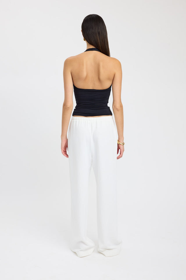 back Hailey Halter Top Kookai Relaxed Thick strap High-neck white womens-singlets 