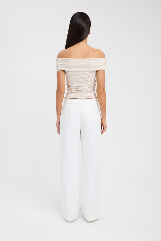 back Tysa Trim Top Kookai Fitted Sweetheart Short sleeves Womens-Blouse 