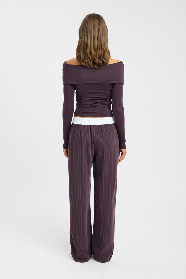 back Kalia Long Sleeve Top Kookai Fitted V-neck Long sleeve Womens-Blouse 