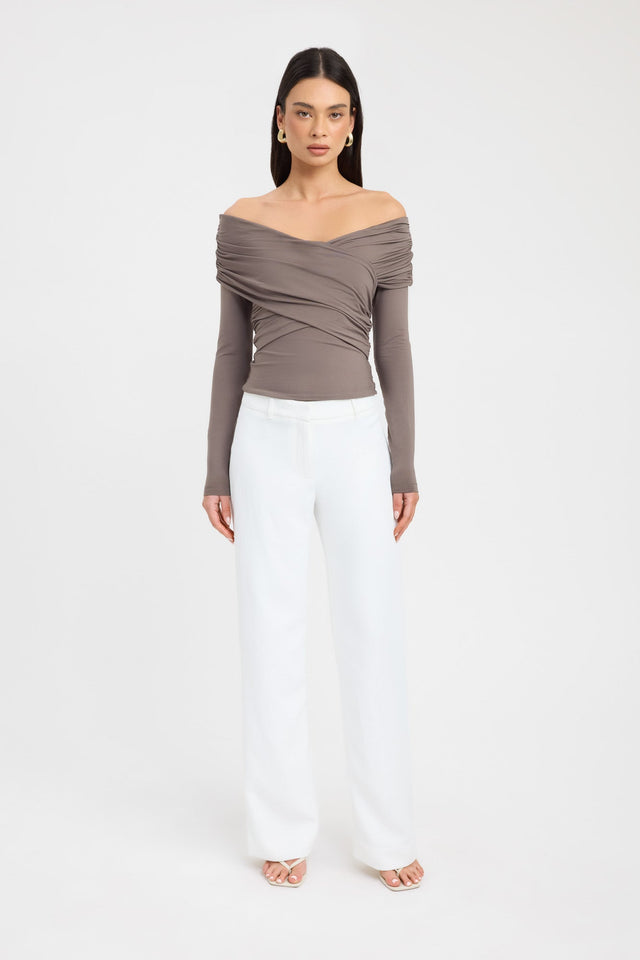 Kalia Long Sleeve Top Kookai Fitted V-neck Long sleeve Womens-Blouse 