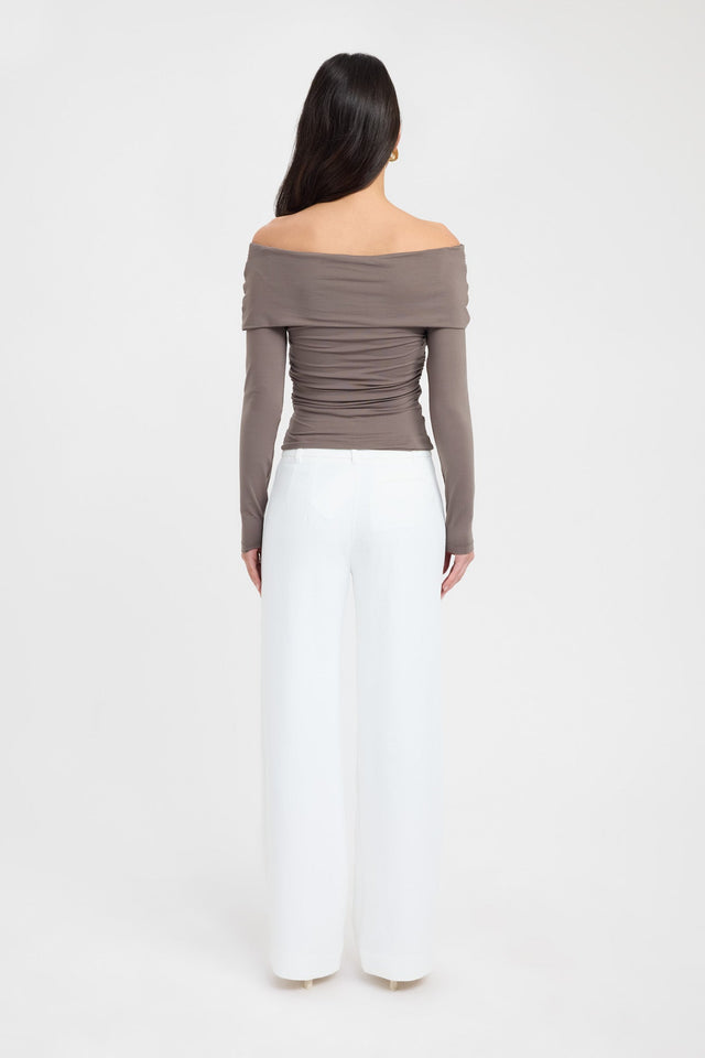 Kalia Long Sleeve Top Kookai Fitted V-neck Long sleeve Womens-Blouse 