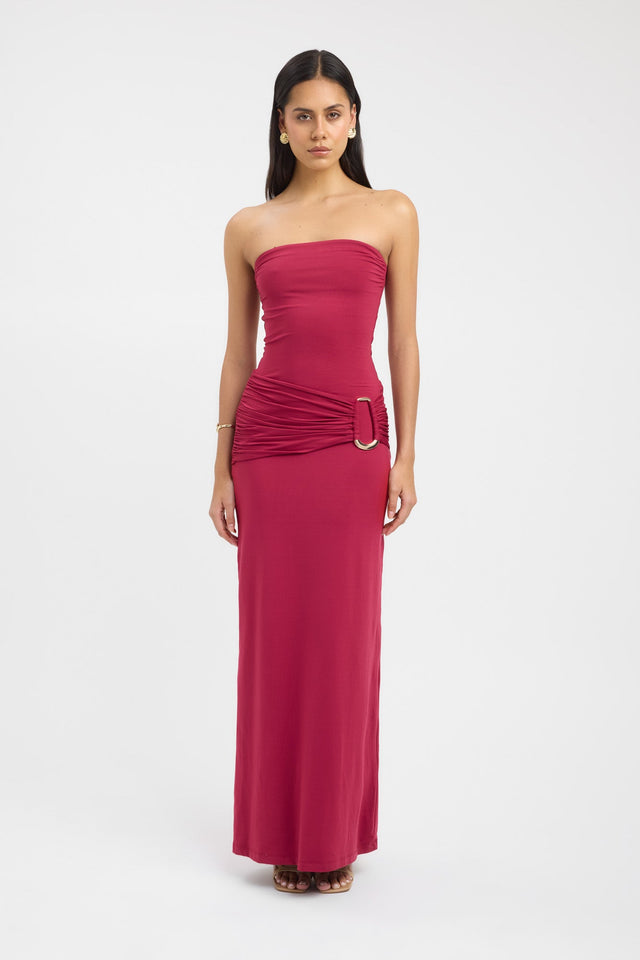 front Torin Trim Maxi Dress Kookai Bodycon Maxi Fitted womens-dresses 