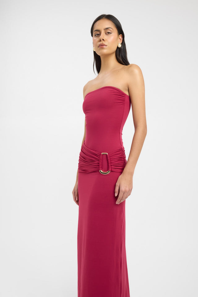 side Torin Trim Maxi Dress Kookai Bodycon Maxi Fitted womens-dresses 