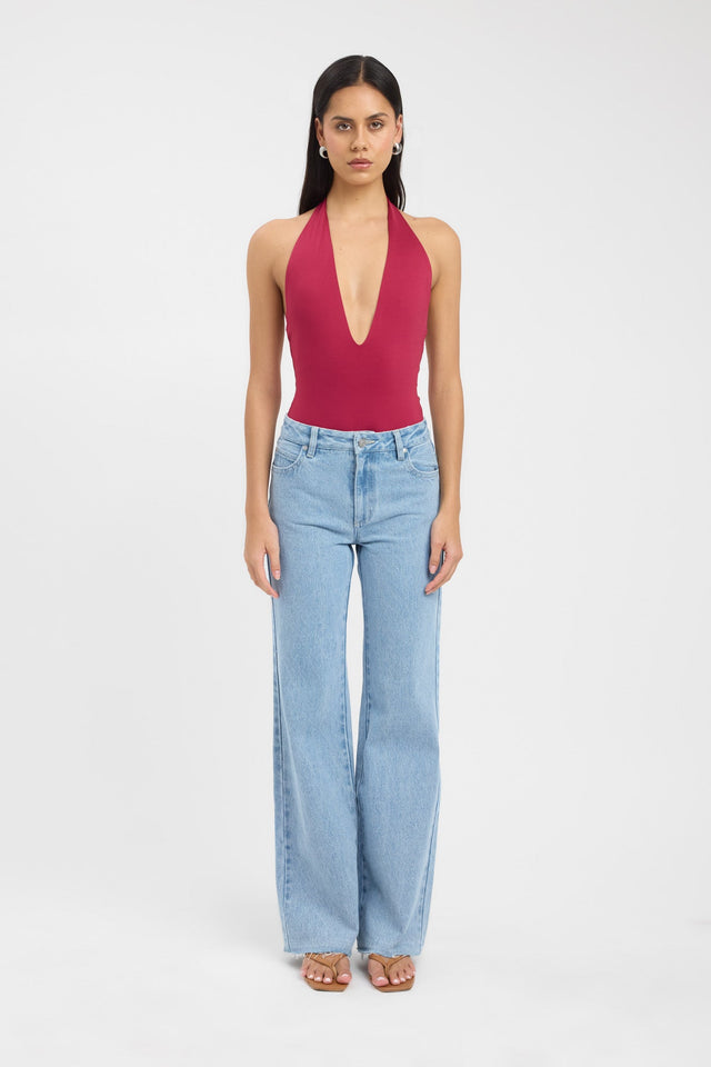 front Bianca Bodysuit Kookai Fitted Plungeneck Sleeveless Womens-Blouse 