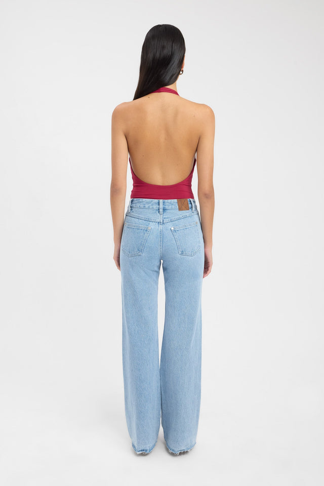 back Bianca Bodysuit Kookai Fitted Plungeneck Sleeveless Womens-Blouse 