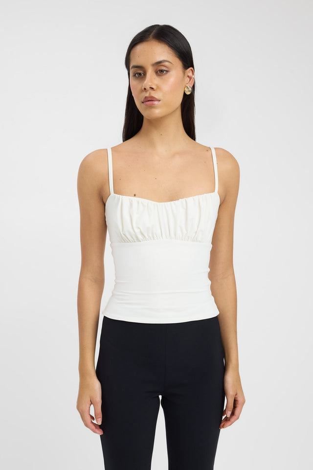 front Kiki Top Kookai Fitted Sweetheart Sleeveless Womens-Blouse 