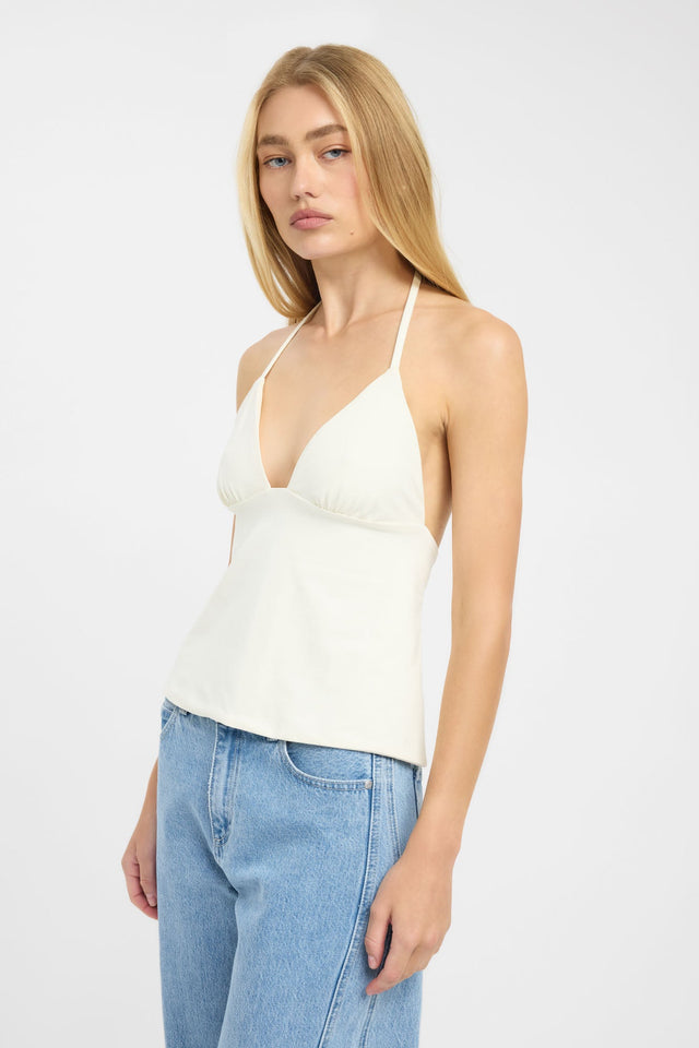 side Haven Top Kookai Fitted Plungeneck Sleeveless Womens-Blouse 