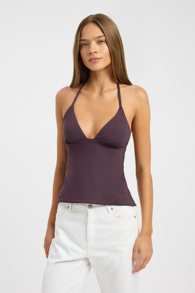 front Haven Top Kookai Fitted V-neck Sleeveless Womens-Blouse 