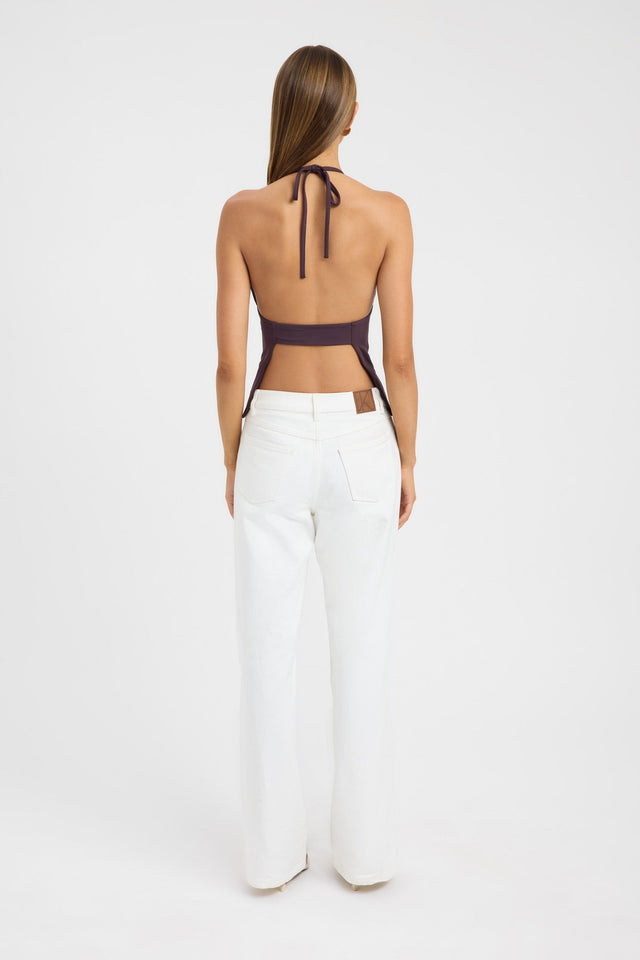 back Haven Top Kookai Fitted Sweetheart Sleeveless Womens-Blouse 