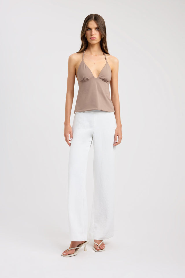 side Haven Top Kookai Fitted Plungeneck Sleeveless Womens-Blouse 