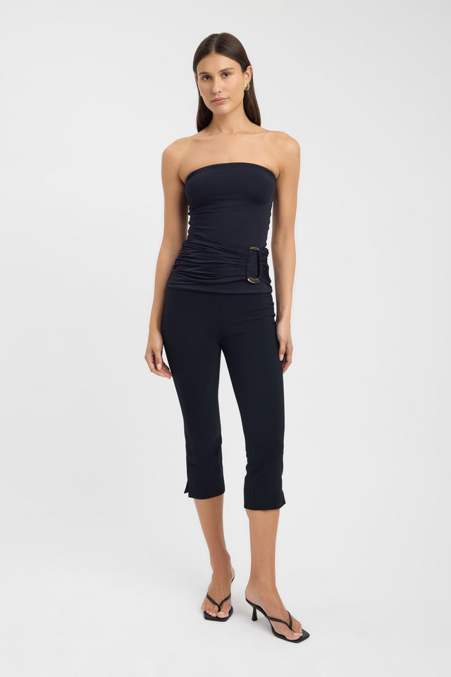 side Torin Trim Top Kookai Fitted Asymmetry Sleeveless Womens-Blouse 