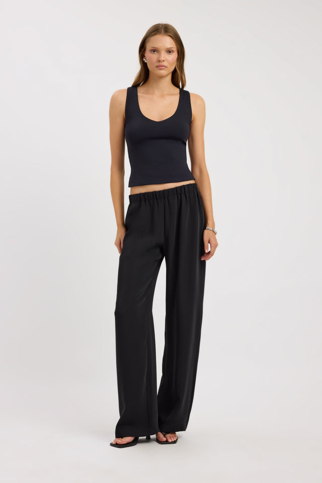 side Juna Tank Kookai Fitted Thick strap Scoop womens-singlets 