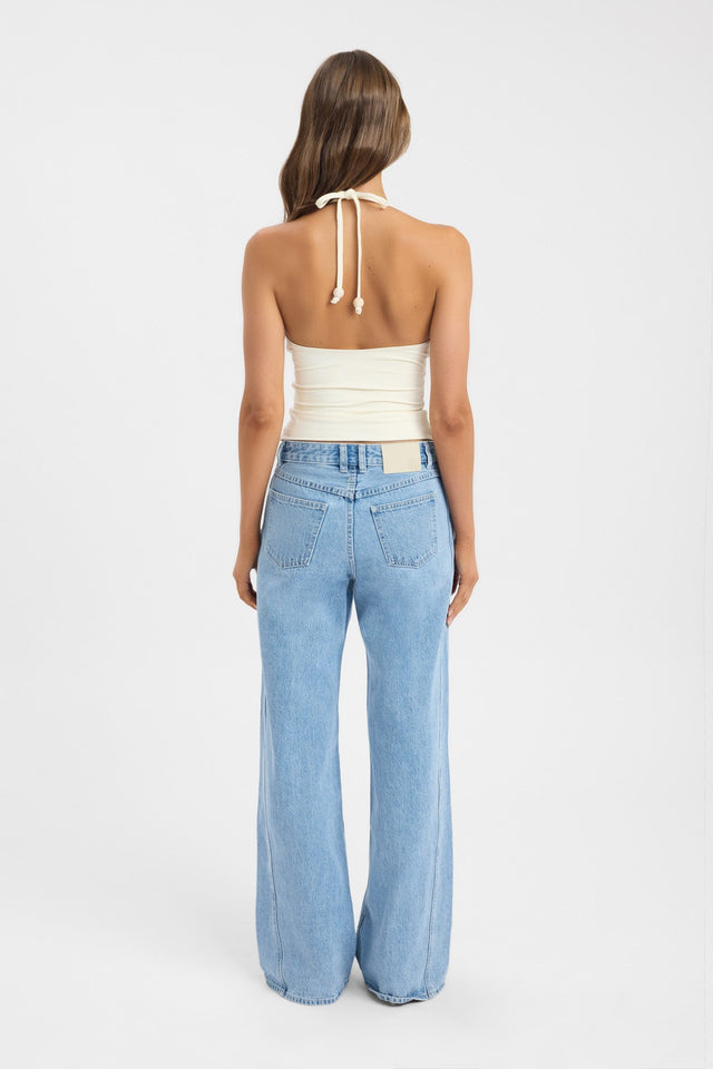 back Beau Bead Top Kookai Fitted Roundneck Sleeveless Womens-Blouse 