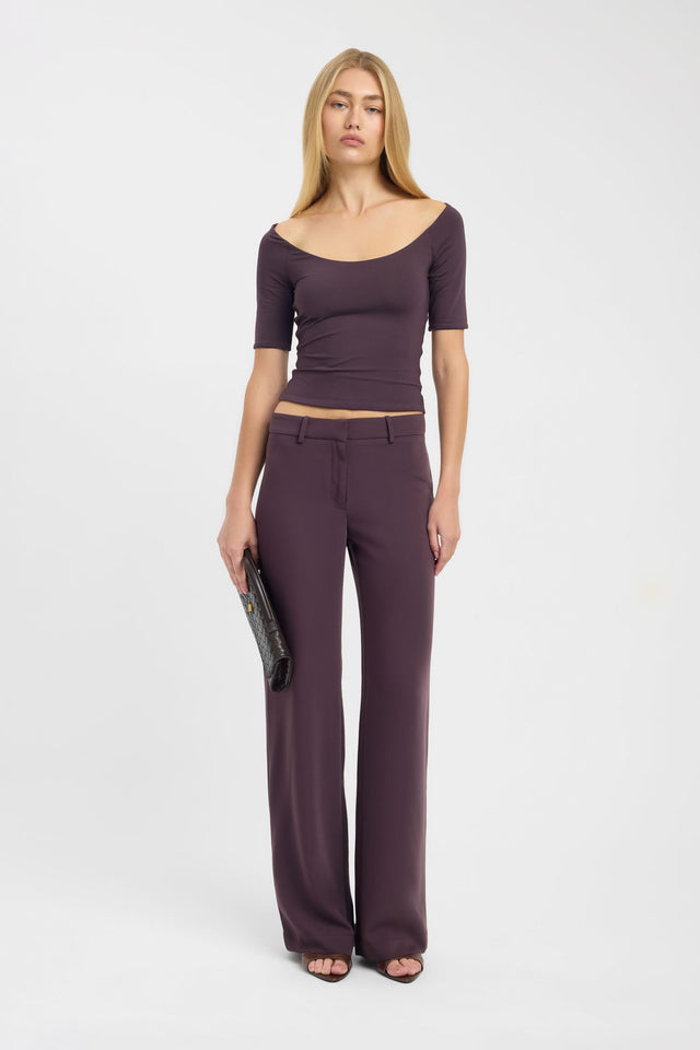 side Kaia Top Kookai Fitted Scoopneck Half sleeves Womens-Blouse 